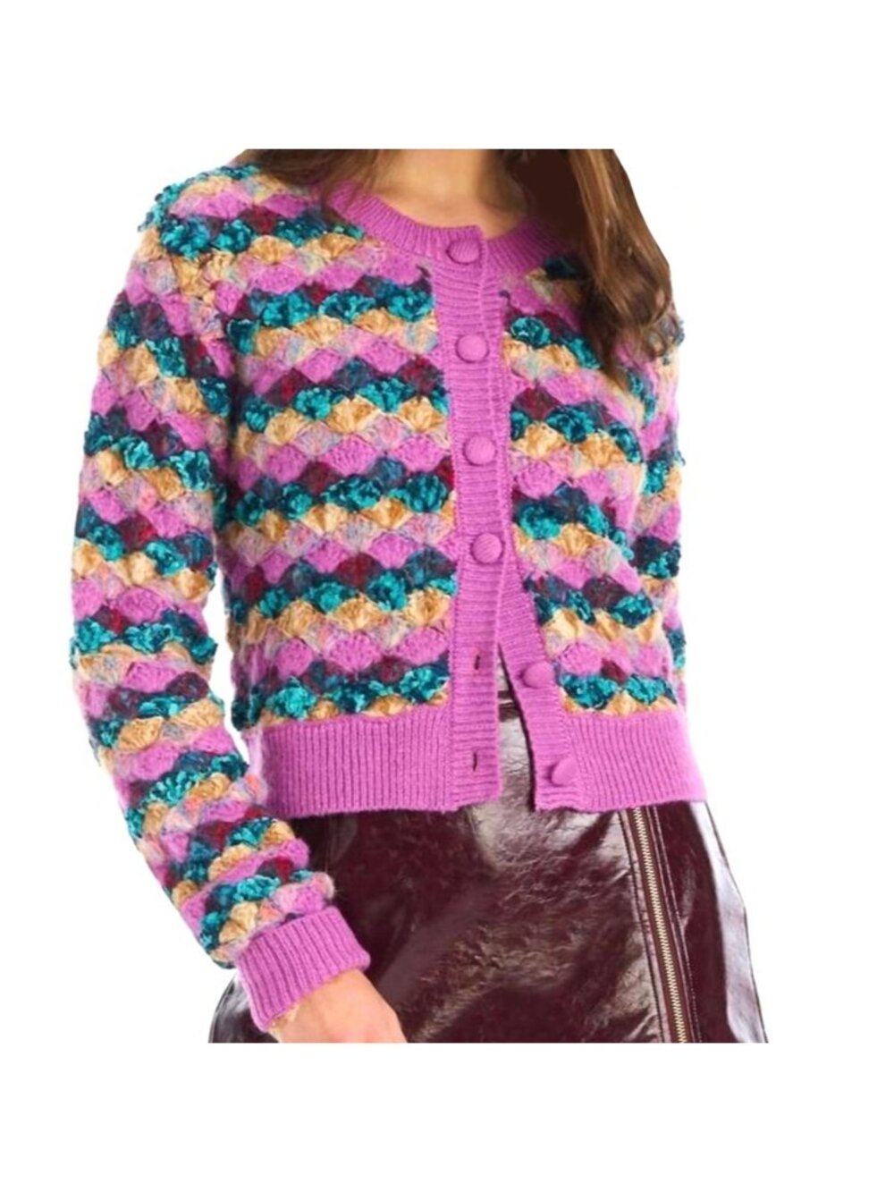 Allison New York Emerson Cardigan in Orchid Multi Size Large New